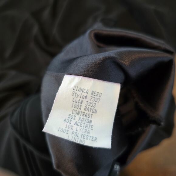 Maria Bianca Nero Black Bodycon Dress Sz L Sleeveless Ruched Party Cocktail Y2K - Picture 9 of 9